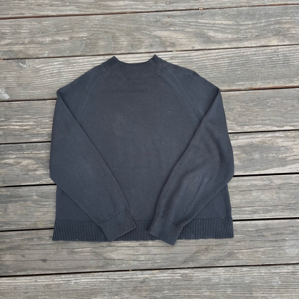 Everlane Boxy Cotton Mockneck Sweater L